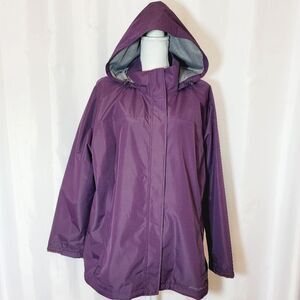 Eddie Bauer Weatheredge Jacket Womens Size 2X Hooded Coat Purple All Weather